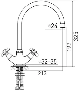 Смеситель для кухни Gross Aqua Retro хром 6015083C-B01 Смеситель для кухни Gross Aqua Retro хром 6015083C-B01, 2