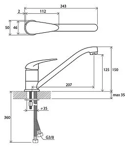 Смеситель для кухни Ravak Suzan хром X070038, 2