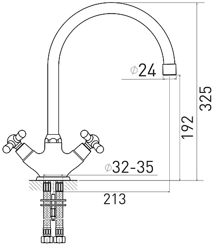 Смеситель для кухни Gross Aqua Retro хром 6015083C-B01