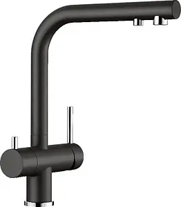 Смеситель для кухни с подключением к фильтру Blanco Fontas II чёрный/хром 526235 Смеситель для кухни с подключением к фильтру Blanco Fontas II чёрный/хром 526235, 1