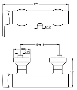 Смеситель для душа Ideal Standard Active хром B8066AA Смеситель для душа Ideal Standard Active хром B8066AA, 2