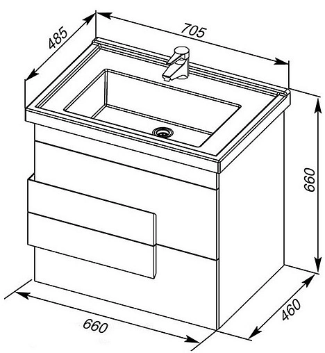 Раковина Sanovit Exclusive 70 белый 8070-KL