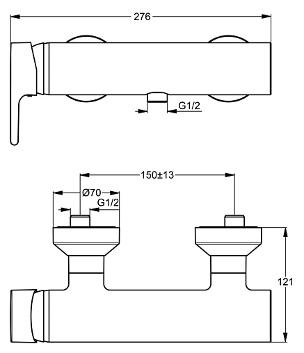 Смеситель для душа Ideal Standard Active хром B8066AA Смеситель для душа Ideal Standard Active хром B8066AA