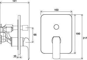 Смеситель для ванны скрытого монтажа Ravak Flat хром X070123, 2