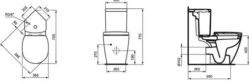 Бачок для унитаза Ideal Standard Connect Space белый E120201