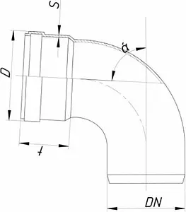 Отвод радиальный наружный D=110мм Угол 87° Ostendorf KGBD 1М SW 228088 Отвод радиальный наружный D=110мм Угол 87° Ostendorf KGBD 1М SW 228088, 2