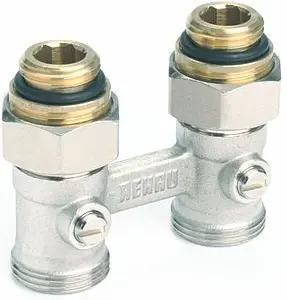 Узел нижнего подключения радиатора прямой ¾"ек x ¾"нг (½"н) Rehau 12407271001 Узел нижнего подключения радиатора прямой ¾"ек x ¾"нг (½"н) Rehau 12407271001, 1