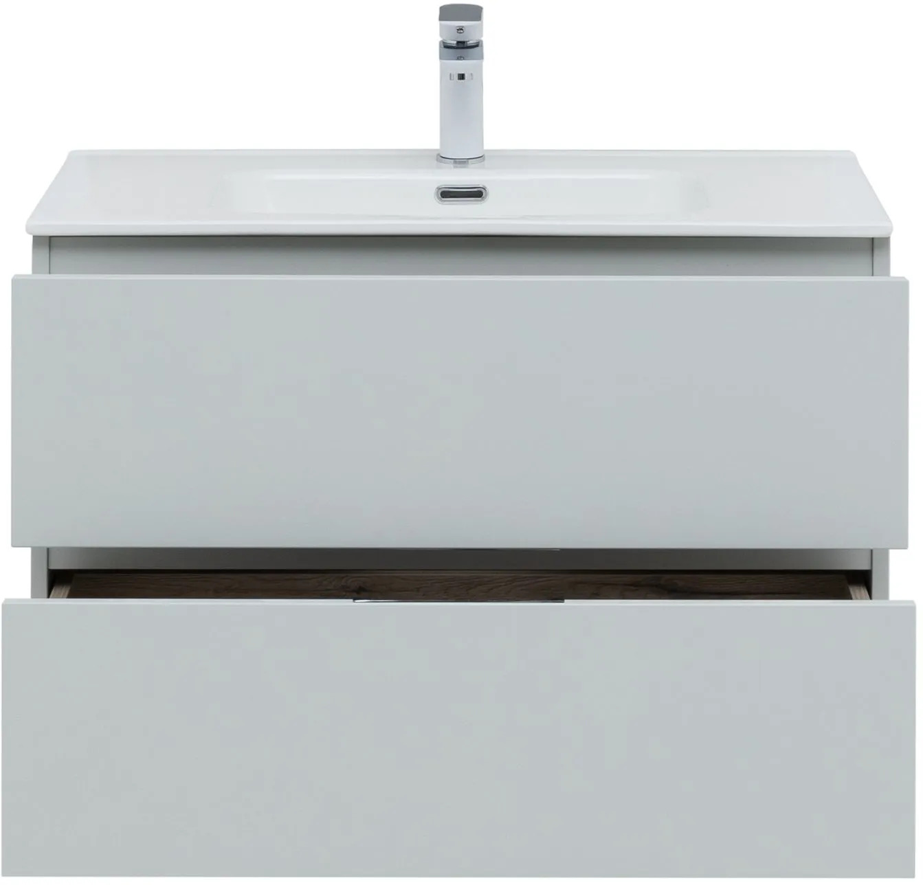 Тумба-умывальник подвесная Aquanet Алвита New 80 серый 00277516+00254364