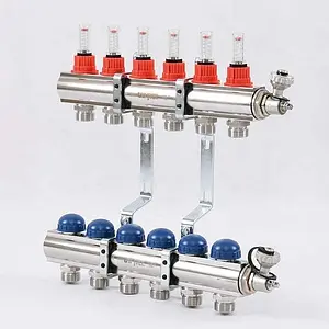 Группа коллекторная с расходомерами 6 отводов 1&quot;в/в x ¾&quot;ек Uni-fitt 440E4306, 2