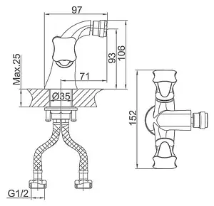 Смеситель для биде D&K Grimm Hessen хром DA1382201 Смеситель для биде D&K Grimm Hessen хром DA1382201, 2