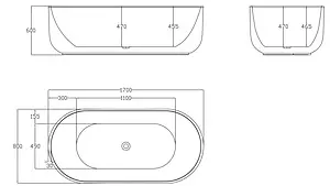 Ванна акриловая отдельностоящая BelBagno 170x80 BB401-1700-800 Ванна акриловая отдельностоящая BelBagno 170x80 BB401-1700-800, 2