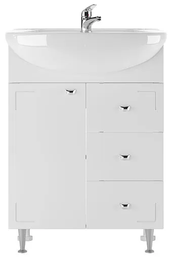 Тумба-умывальник напольный Айсберг Классик 60 белый DA1023T+4620008192772