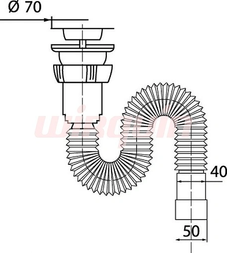 Сифон гофрированный для мойки Wirquin 30717985 Сифон гофрированный для мойки Wirquin 30717985