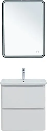 Тумба-умывальник подвесная Aquanet Эмбер 60 белый матовый 00330465+11060-KL