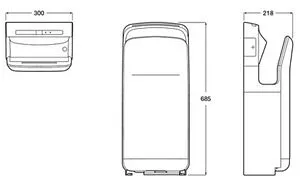 Сушилка электрическая для рук высокоскоростная Roca Public touchless белый 817419001 Сушилка электрическая для рук высокоскоростная Roca Public touchless белый 817419001, 2