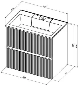 Тумба-умывальник Aquanet Джейн 70 мисти грин 00313317+, 2