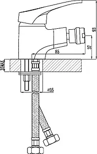 Смеситель для биде Rossinka хром B35-51, 2