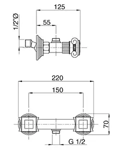 Смеситель для душа Cezares Olimp хром OLIMP-DS-01-M Смеситель для душа Cezares Olimp хром OLIMP-DS-01-M, 3