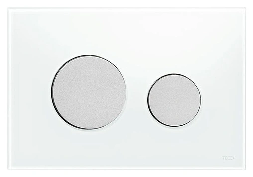Клавиша смыва для унитаза TECEloop 9240659 кнопки/хром матовый, панель/стекло белый