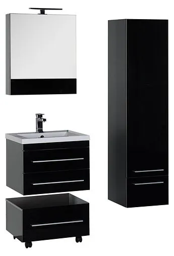 Шкаф-пенал подвесной Aquanet Верона 40 R чёрный 00176673 Шкаф-пенал подвесной Aquanet Верона 40 R чёрный 00176673