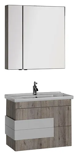 Шкаф-зеркало Aquanet Мадейра 80 R дуб кантри/белый 00183066