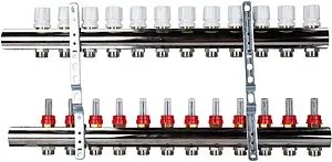 Группа коллекторная с расходомерами 12 отводов 1&quot;в/в x ¾&quot;ек Luxor CD 477/12 15662712N, 3