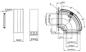 Колено стартовое коаксиальное Ø 60/100мм (алюм.) Protherm 3003202780, 2