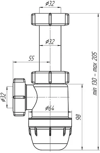 Сифон бутылочный для раковины Ани Пласт Юнг белый BM1020 Сифон бутылочный для раковины Ани Пласт Юнг белый BM1020