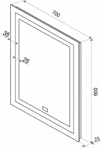 Зеркало с подсветкой Continent Verte Led 70x90 с музыкальным блоком, с подогревом белый