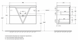 Тумба-умывальник подвесная BelBagno VITTORIA 90 Pino VITTORIA-900-2C-SO-PINO-P+ Тумба-умывальник подвесная BelBagno VITTORIA 90 Pino VITTORIA-900-2C-SO-PINO-P+, 2