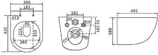 Комплект 5 в 1 Lemark Peneda Expert+Bit+ Glazer White 100124430 с кнопкой Bit 9804008 белый глянцевый