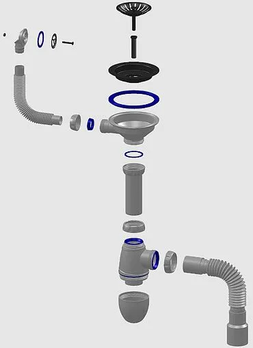 Сифон бутылочный для мойки с переливом Unicorn B426Р Сифон бутылочный для мойки с переливом Unicorn B426Р