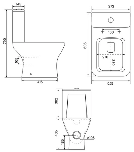 Унитаз-компакт безободковый IDDIS Torr белый TORRDSEi24