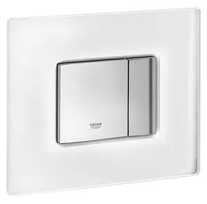 Клавиша смыва для унитаза Grohe Skate Cosmopolitan Glass 38845MF0 кнопки/хром глянцевый, панель/стекло белый Клавиша смыва для унитаза Grohe Skate Cosmopolitan Glass 38845MF0 кнопки/хром глянцевый, панель/стекло белый, 3