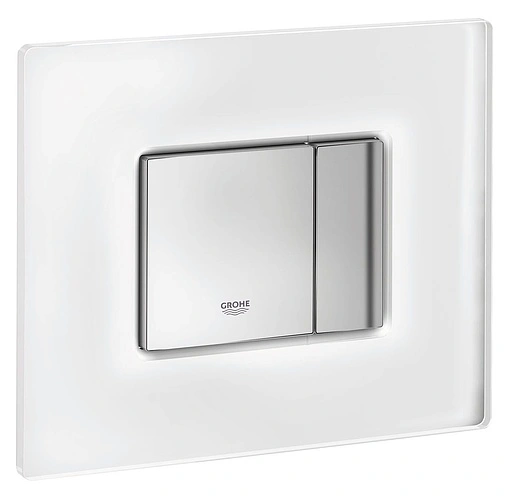 Клавиша смыва для унитаза Grohe Skate Cosmopolitan Glass 38845MF0 кнопки/хром глянцевый, панель/стекло белый Клавиша смыва для унитаза Grohe Skate Cosmopolitan Glass 38845MF0 кнопки/хром глянцевый, панель/стекло белый