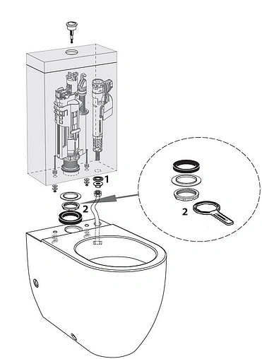 Механизм смыва для бачка Kerasan Retro бронза 750993