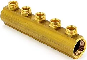 Коллектор распределительный проходной 5 отводов 1¼"в/в x ¾"ек Tiemme 1970044 Коллектор распределительный проходной 5 отводов 1¼"в/в x ¾"ек Tiemme 1970044, 3