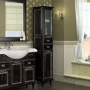 Шкаф-пенал напольный Aquaton Жерона 35 R черное серебро 1A158903GEM5R, 3