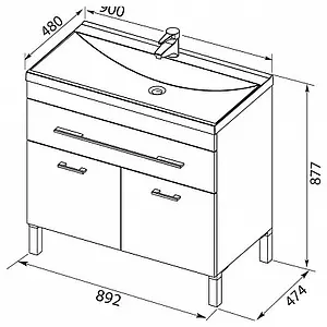 Тумба под умывальник напольная Aquanet Верона 90 чёрный 00182709, 2