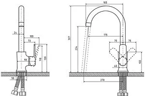 Смеситель для кухни Osgard Dalalven хром 83073, 2