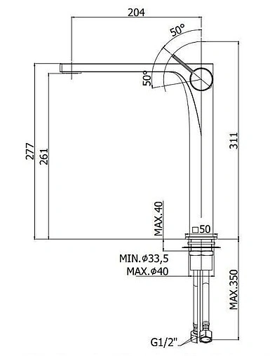 Смеситель для раковины Paffoni Rock полированная сталь RO081ST