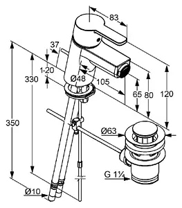 Смеситель для биде Kludi Logo Neo хром 375330575 Смеситель для биде Kludi Logo Neo хром 375330575, 2