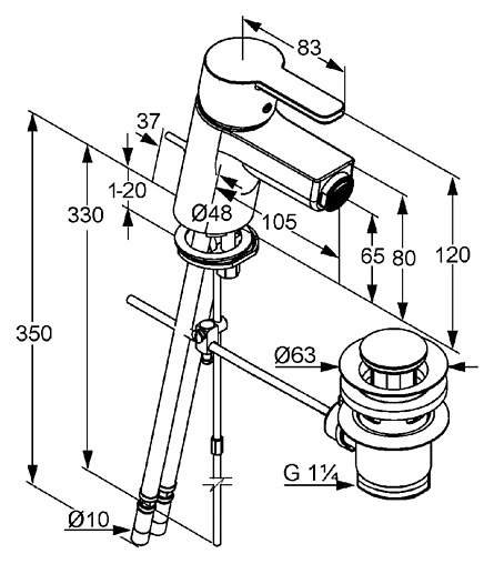 Смеситель для биде Kludi Logo Neo хром 375330575