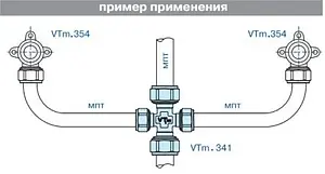 Крестовина компрессионная редукционная 20мм x 16мм x 20мм x 16мм Valtec VTm.341.N.201620 Крестовина компрессионная редукционная 20мм x 16мм x 20мм x 16мм Valtec VTm.341.N.201620, 3