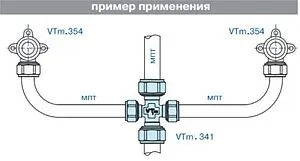 Крестовина компрессионная редукционная 20мм x 16мм x 20мм x 16мм Valtec VTm.341.N.201620 Крестовина компрессионная редукционная 20мм x 16мм x 20мм x 16мм Valtec VTm.341.N.201620, 3