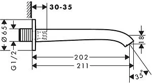 Излив для скрытого монтажа Hansgrohe Vivenis белый матовый 75410700 Излив для скрытого монтажа Hansgrohe Vivenis белый матовый 75410700, 2