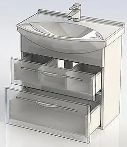 Тумба-умывальник Aquanet Ирвин 65 белый 00203969+00177677, 4