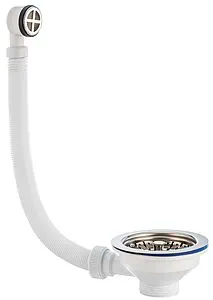 Выпуск для мойки с круглым переливом VIRPlast Элит полированная сталь 30986441 Выпуск для мойки с круглым переливом VIRPlast Элит полированная сталь 30986441, 1