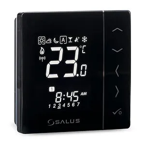 Беспроводной комнатный терморегулятор ZigBee Salus SMART HOME черный VS20BRF Беспроводной комнатный терморегулятор ZigBee Salus SMART HOME черный VS20BRF, 1