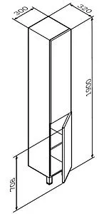 Шкаф-пенал напольный Am.Pm Gem 30 R графит матовый M90CSR0306GM, 2